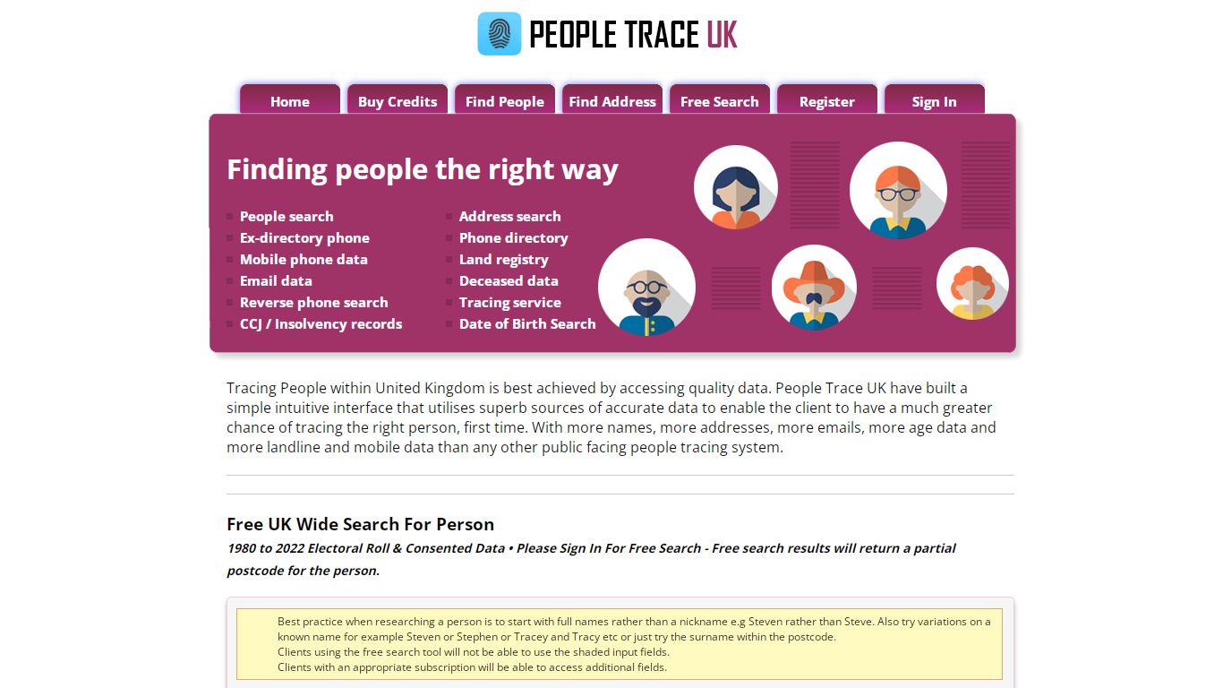 People Trace UK | Electoral Roll